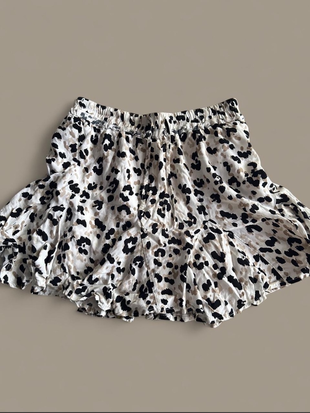 Leopard print ruffle skirt